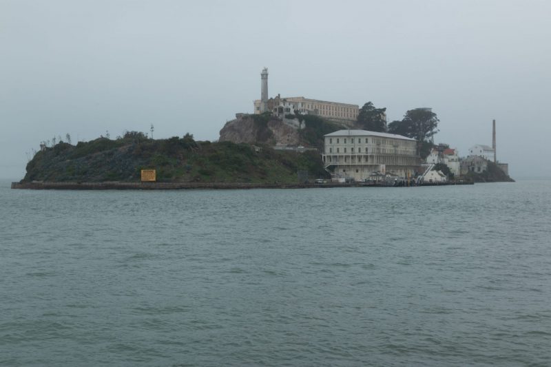 Approaching rainy Alcatraz