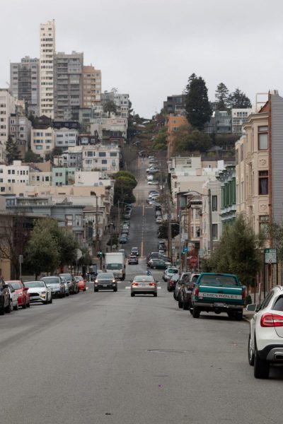 Looking up to Lombard Street